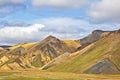 Colored mountains of the volcanic landscape of Landmannalaugar. Iceland Royalty Free Stock Photo