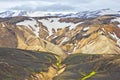Colored mountains of the volcanic landscape of Landmannalaugar. Iceland Royalty Free Stock Photo