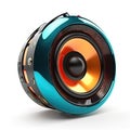 Colored music speaker isolated.