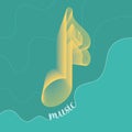 Colored music template with quaver musical note Vector