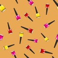 Colored Nail Polsh Seamless Pattern Royalty Free Stock Photo