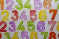 Colored numbers pencil drawing Royalty Free Stock Photo