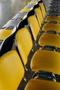 colored office chairs group arranged row guests Royalty Free Stock Photo