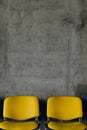 colored office chairs group arranged row guests Royalty Free Stock Photo