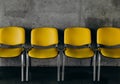 colored office chairs group arranged row guests Royalty Free Stock Photo