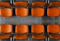 Colored office chairs group arranged row guests Royalty Free Stock Photo
