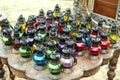 Colored oil lamps Royalty Free Stock Photo