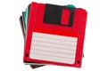 Colored old retro floppy diskettes in stack Royalty Free Stock Photo