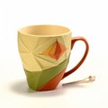 Colored Origami Coffee Cup Mug With Textured Surface Layers
