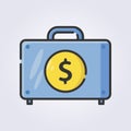 colored outline money suitcase icon logo vector illustration design Royalty Free Stock Photo