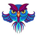 Colored owl - vector illustration. Royalty Free Stock Photo