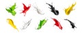 Colored paint splash collection isolated on transparent background. Royalty Free Stock Photo