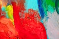 Colored paint strokes. Abstract art background. Detail of a work of art. Contemporary Art. Colorful texture. thick paint