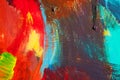 Colored paint strokes. Abstract art background. Detail of a work of art. Contemporary Art. Colorful texture. thick paint Royalty Free Stock Photo