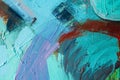 Colored paint strokes. Abstract art background. Detail of a work of art. Contemporary Art. Colorful texture. thick paint