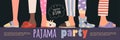 Colored pajama party poster. Vector template Slumber party Royalty Free Stock Photo