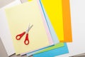 Colored paper for applique in the classroom work at school, prep Royalty Free Stock Photo