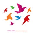 Colored paper birds