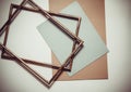 Colored paper and frames Royalty Free Stock Photo