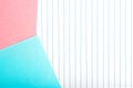 Colored paper isolated on vertical striped Royalty Free Stock Photo
