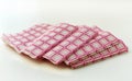 Colored paper napkin lined stack Royalty Free Stock Photo