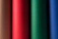 Colored paper in rolls multicolored cylindrical cardboard