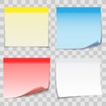 Colored Paper Sticky Note with Adhesive Tape on transpa Royalty Free Stock Photo