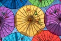 Colored paper umbrellas used in ancient China Royalty Free Stock Photo