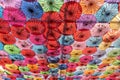 Colored paper umbrellas used in ancient China Royalty Free Stock Photo