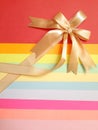 Colored papers and ribbon Royalty Free Stock Photo