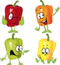 Colored paprika (pepper) cartoon isolated on a white Royalty Free Stock Photo