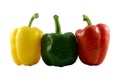 Colored paprika (pepper) isolated on a white background Royalty Free Stock Photo