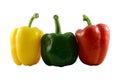 Colored paprika (pepper) isolated on a white background Royalty Free Stock Photo