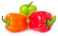 Colored paprika pepper isolated on a white background Royalty Free Stock Photo