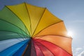 Colored parasol in the summer