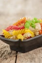 Colored pasta closeup Royalty Free Stock Photo