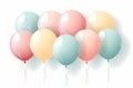 colored pastel balloons on a rope