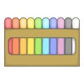Colored pastel crayon set icon, cartoon style Royalty Free Stock Photo