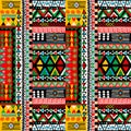 Colored patchwork design with ethnic motifs