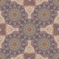 Colored pattern with decorative symmetric ornaments