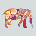 Colored pattern elephant