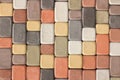 Colored paving slabs - abstract background, texture, exhibition stand Royalty Free Stock Photo