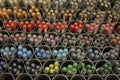 Colored pearls in tubes Royalty Free Stock Photo