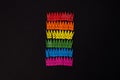 Colored pegs in form of LGBT flag