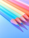 colored pencil close up, vivid pastel, minimalist. AI Generated Royalty Free Stock Photo