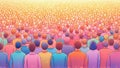 Colored Pencil Crowd Illustration Royalty Free Stock Photo