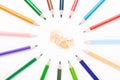 Colored pencil with peel Royalty Free Stock Photo