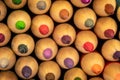 Colored pencil points grouped together Royalty Free Stock Photo