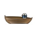 Colored pencil silhouette of wooden fishing boat with bucket full of fish Royalty Free Stock Photo