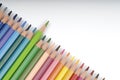 Colored pencil, green pencil up Royalty Free Stock Photo